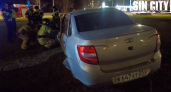 Водитель Lada Granta пытался скрыться от ГИБДД и "покорил" кольцо в Новочебоксарске  