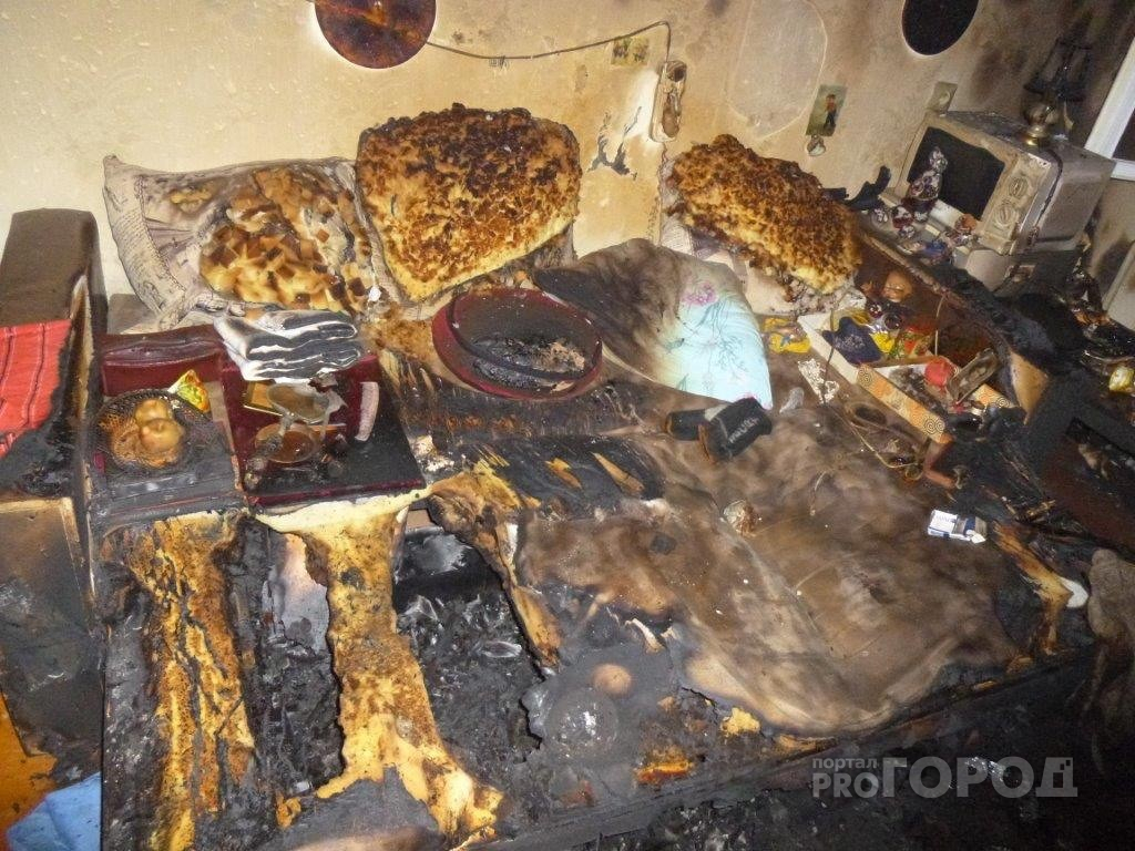 В Чебоксарах при пожаре в квартире пострадала 50-летняя хозяйка