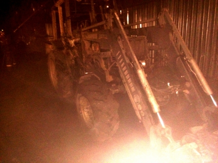 В Порецком районе на складе сгорели 5 тонн зерна и техника