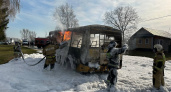 В Чувашии утром загорелся школьный автобус