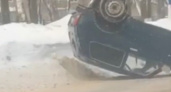 В Новочебоксарске произошло ДТП: перевернулся автомобиль