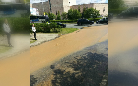 В Новоюжном районе поток воды хлынул на дороги